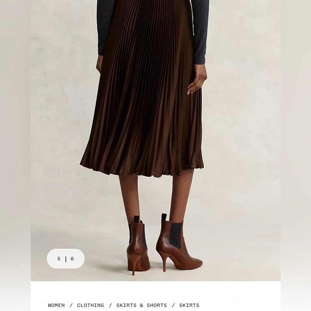 NWT Ralph Lauren Pleated Midi Skirt - Picture 4 of 11